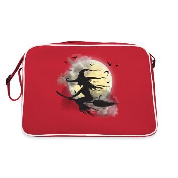 Witch at full moon - Retro Bag - red/white - Back
