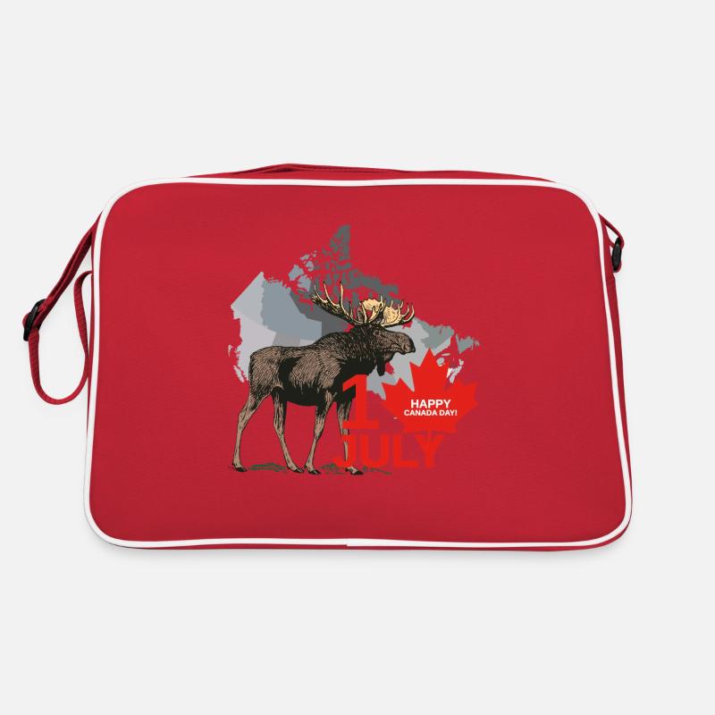 Happy Canada Day - Retro Tasche - Rot/Weiß