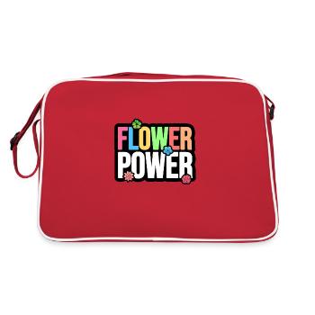 Flower Power - Blumen Power - Retro Bag - red/white - Back