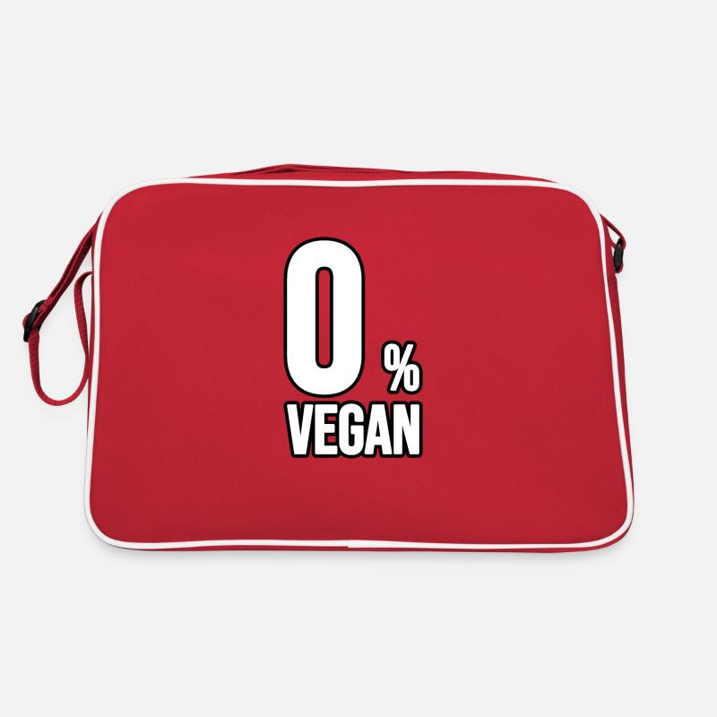0% Vegan - Retro Tasche - Rot/Weiß