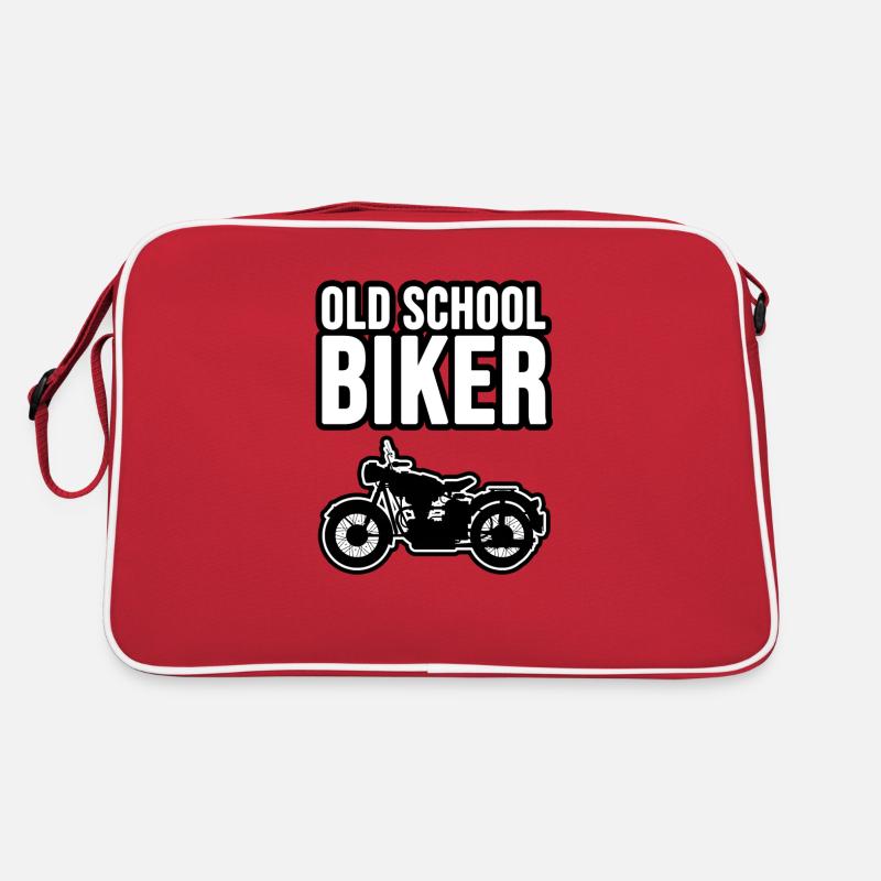 Old School Biker! - Retro Tasche - Rot/Weiß
