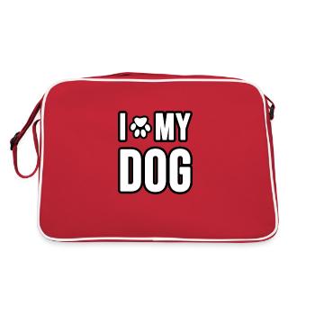 J’aime mon chien ou mon chat. J’aime mon chien ou m - Sac Retro - rouge/blanc - Dos