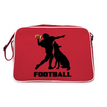 american football tackle quarterback footballteam - Retro Bag - red/white - Back