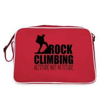 Altitude not attitude climbing quote - Retro Bag - red/white - Back