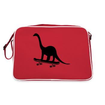 Dinosaur Dino - Retro Bag - red/white - Back