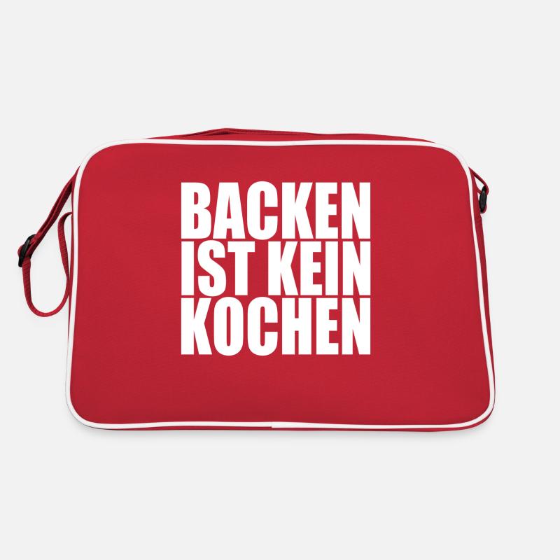 Backen ist kein Kochen - Retro Tasche - Rot/Weiß