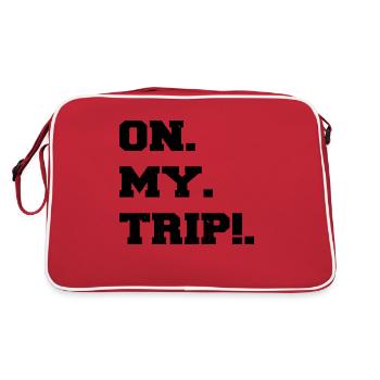 eat sleep travel present idea awesome hiking - Retro Tasche - Rot/Weiß - Hinten