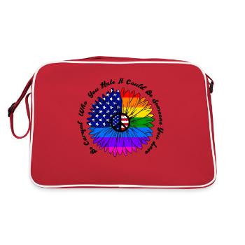 Sei vorsichtig, wen du hasst, es könnte jemand sein - Retro Tasche - Rot/Weiß - Hinten