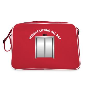 Mécanicien d’ascenseur d’haltérophilie toute la journée - Sac Retro - rouge/blanc - Dos