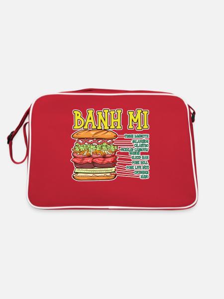 Vietnam Viet Banh Mi pain vietnamien I cadeau - Sac Retro - rouge/blanc - Dos
