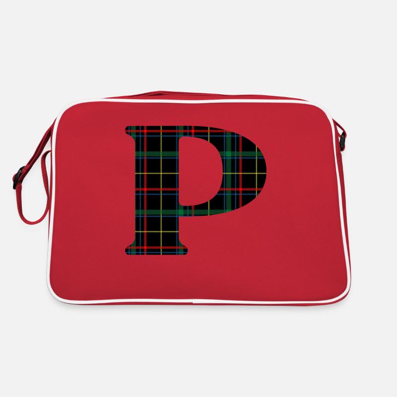 Monogramme p tartan écossais Sac Retro