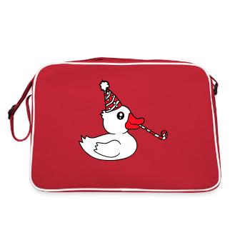 Canard Fête Serviette Chapeau Anniversaire Célébrer le Nouvel An - Sac Retro - rouge/blanc - Dos