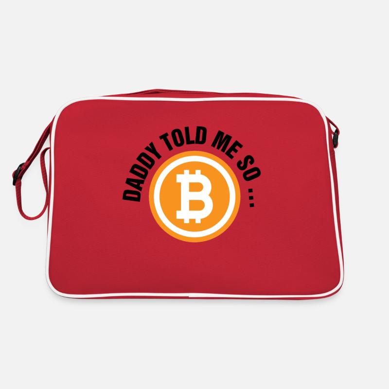 Bitcoin Vatertag - Retro Tasche - Rot/Weiß
