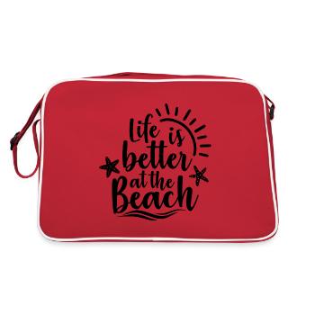 La vie est meilleure à la plage - Sac Retro - rouge/blanc - Dos