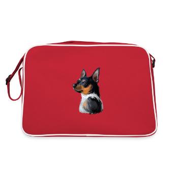 Teddy Roosevelt Terrier Aquarelle de chien Illustratio - Sac Retro - rouge/blanc - Dos