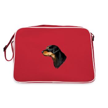 Smalandsstovare Smaland Hound Dog Illustration - Sac Retro - rouge/blanc - Dos