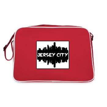 Jersey City New Jersey Usa Skyline Silhouette - Sac Retro - rouge/blanc - Dos