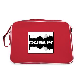 Dublin Irlande Skyline Silhouette Souvenir de voyage - Sac Retro - rouge/blanc - Dos