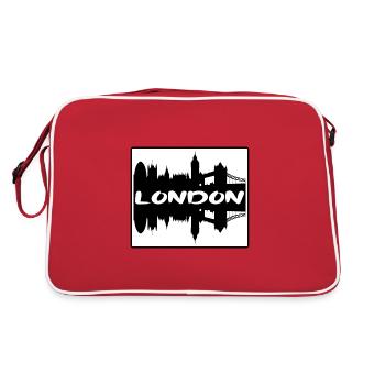 Londres Angleterre Skyline Silhouette Souvenir de voyage - Sac Retro - rouge/blanc - Dos