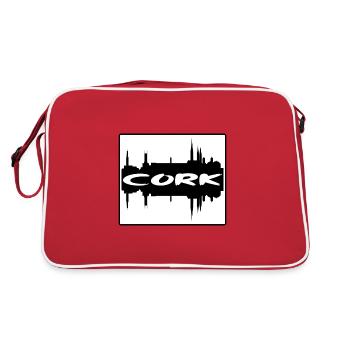 Cork Ireland Skyline Silhouette Travel Souvenir - Retro Bag - red/white - Back