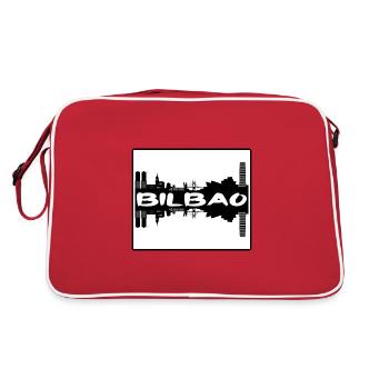 Bilbao Spanien Skyline Silhouette Reisesouvenir - Retro Tasche - Rot/Weiß - Hinten