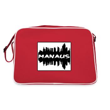 Manaus Brésil Skyline Silhouette Souvenir de voyage - Sac Retro - rouge/blanc - Dos