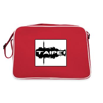 Taipeh Taiwan Skyline Silhouette Reise Souvenir - Retro Tasche - Rot/Weiß - Hinten