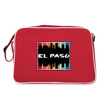 El Paso Texas Usa Skyline Silhouette Travel Souven - Retro Tasche - Rot/Weiß - Hinten