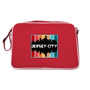 Jersey City New Jersey États-Unis Skyline Silhouette - Sac Retro - rouge/blanc - Dos