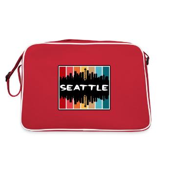 Seattle Washington États-Unis Skyline Silhouette Voyage S - Sac Retro - rouge/blanc - Dos