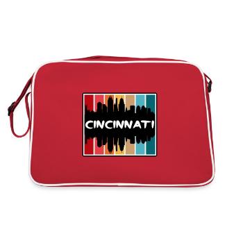 Cincinnati Ohio Usa Skyline Silhouette Travel Souv - Retro Bag - red/white - Back