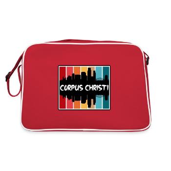 Corpus Christi Texas Usa Skyline Silhouette Travel - Retro Tasche - Rot/Weiß - Hinten