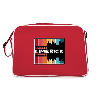 Limerick Ireland Skyline Silhouette Travel Souveni - Retro Bag - red/white - Back