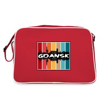 Gdansk Pologne Skyline Silhouette Souvenir de voyage - Sac Retro - rouge/blanc - Dos