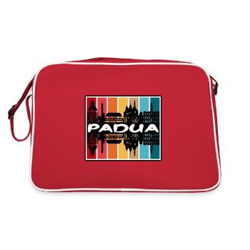 Padua Italy Skyline Silhouette Travel Souvenir - Retro Bag - red/white - Back