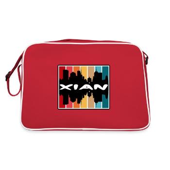 Xian China Skyline Silhouette Souvenir de voyage - Sac Retro - rouge/blanc - Dos