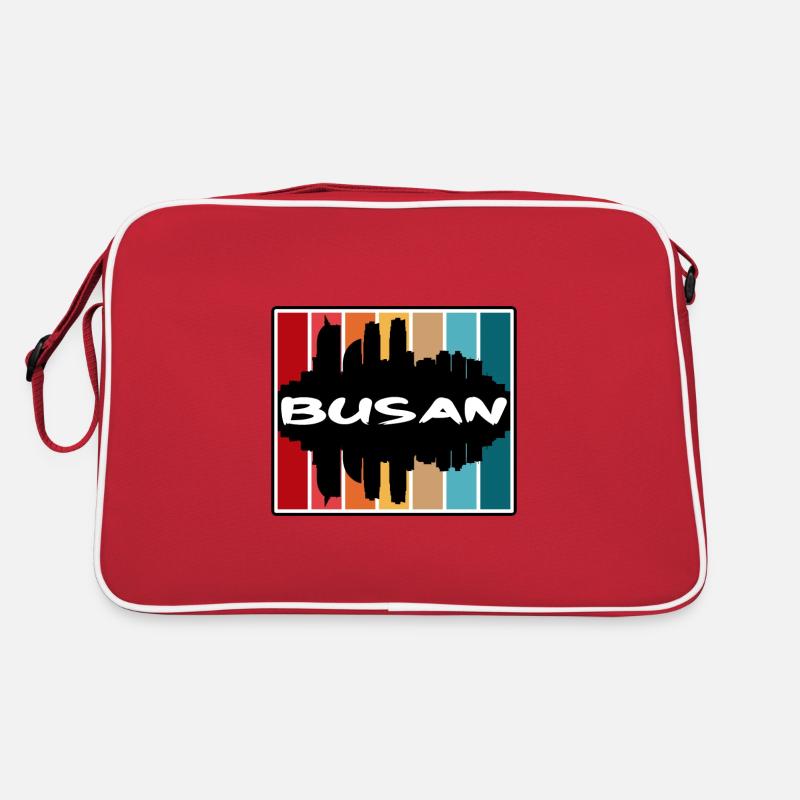 Busan Corée du Sud Skyline Silhouette Travel Souven Sac Retro
