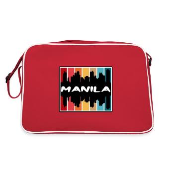 Manille Philippines Skyline Silhouette Travel Souve - Sac Retro - rouge/blanc - Dos