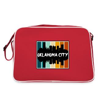 Oklahoma City Oklahoma Usa Skyline Silhouette Trav - Retro Bag - red/white - Back