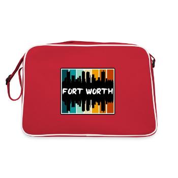 Fort Worth Texas Usa Skyline Silhouette Travel Sou - Retro Bag - red/white - Back