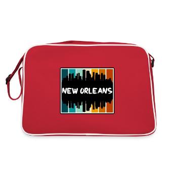 Nouvelle-Orléans Louisiane États-Unis Skyline Silhouette Trave - Sac Retro - rouge/blanc - Dos