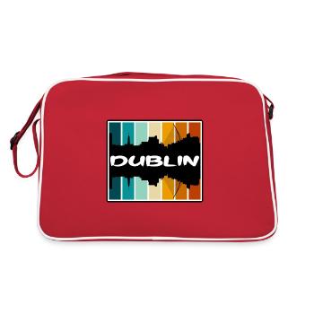 Dublin Irlande Skyline Silhouette Souvenir de voyage - Sac Retro - rouge/blanc - Dos