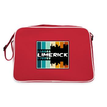 Limerick Ireland Skyline Silhouette Travel Souveni - Retro Bag - red/white - Back