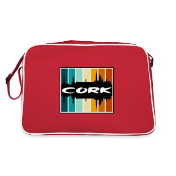 Cork Ireland Skyline Silhouette Travel Souvenir - Retro Bag - red/white - Back