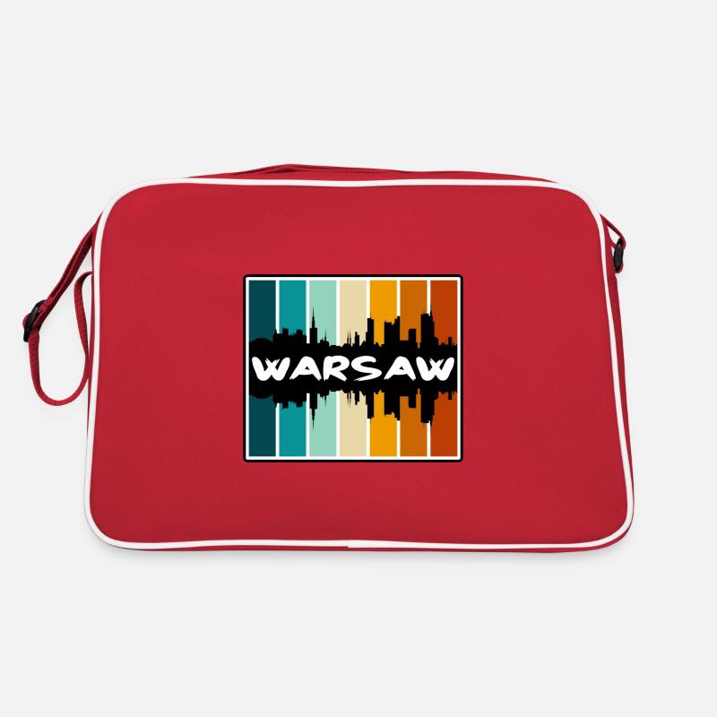 Varsovie Pologne Skyline Silhouette Souvenir de voyage Sac Retro