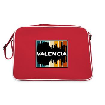 Valencia Spanien Skyline Silhouette Reise Souvenir - Retro Tasche - Rot/Weiß - Hinten