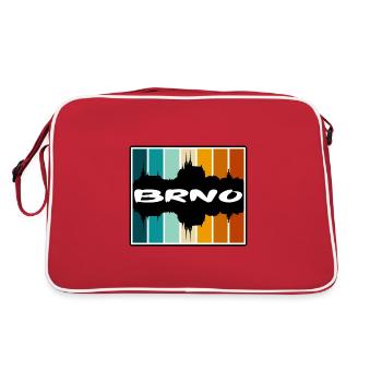 Brünn Tschechien Skyline Silhouette Reise Souvenir - Retro Tasche - Rot/Weiß - Hinten
