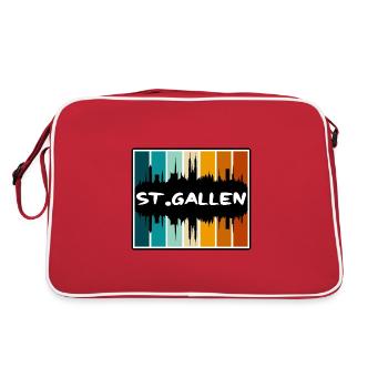 Saint-Gall Suisse Skyline Silhouette Travel S - Sac Retro - rouge/blanc - Dos