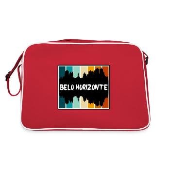 Belo Horizonte Brazil Skyline Silhouette Travel So - Retro Bag - red/white - Back