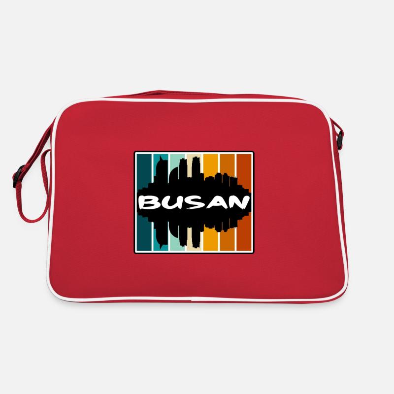 Busan Corée du Sud Skyline Silhouette Travel Souven Sac Retro